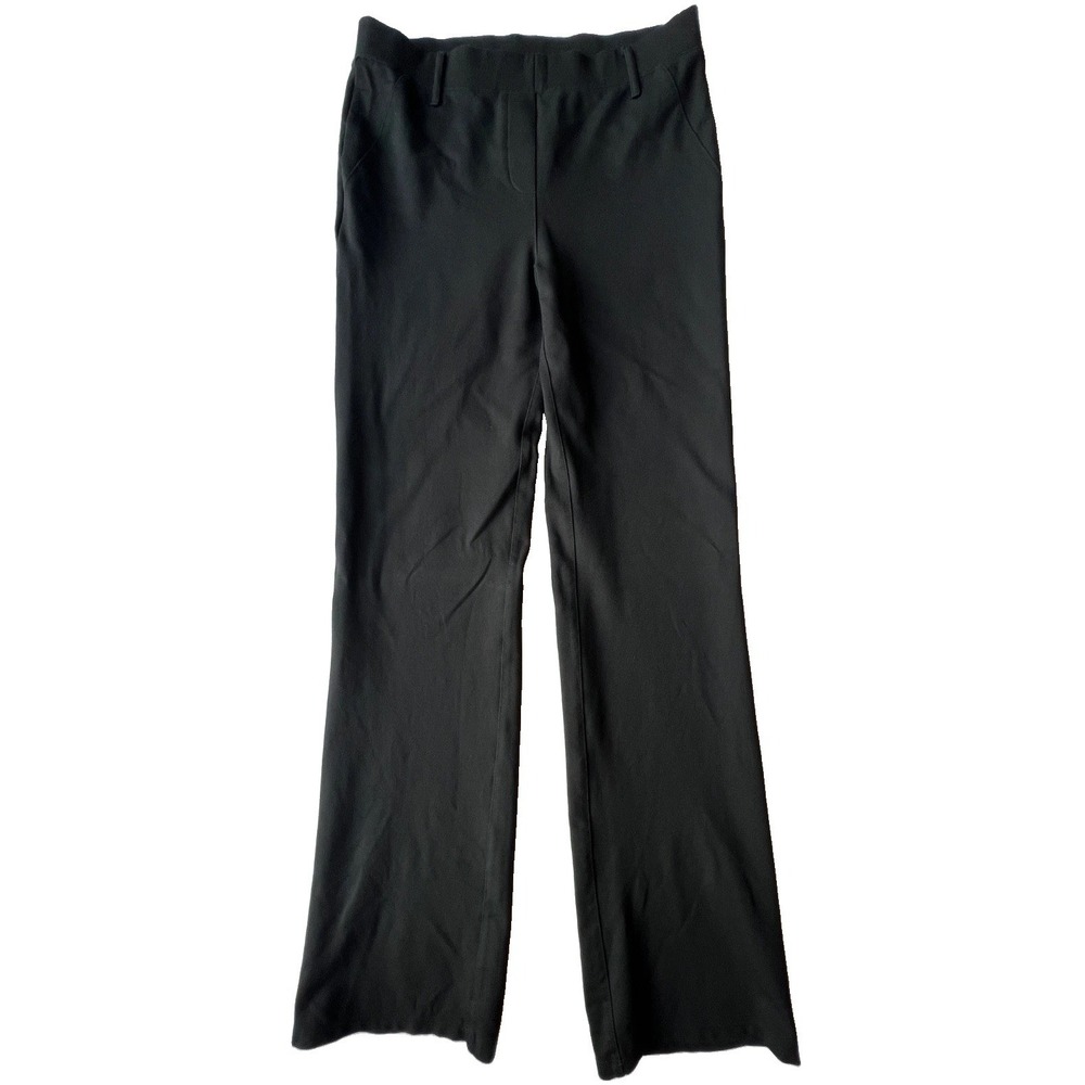 Quince Ponte Pants Womens M Black Straight Leg Stretch Pull On Faux Pockets Work